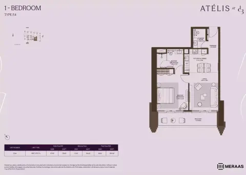 Floor plan, 1 Bed, 862 sq ft