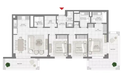 Floor plan, 3 Beds, 1,636 sq ft