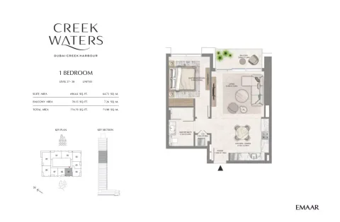 Floor plan, 1 Bed, 774 sq ft