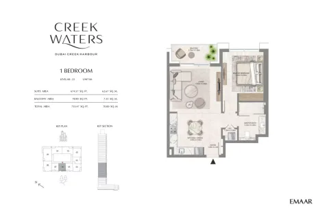Floor plan, 1 Bed, 753 sq ft