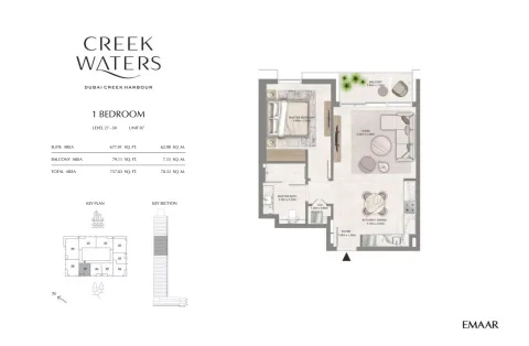 Floor plan, 1 Bed, 757 sq ft