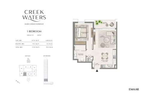 Floor plan, 1 Bed, 757 sq ft