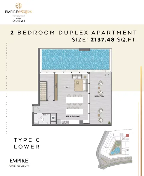 Floor plan, 2 Beds, 2,137 sq ft