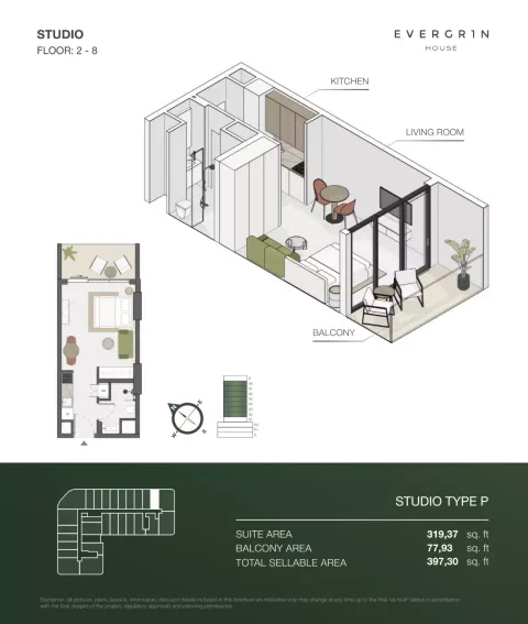 Floor plan, Studio, 397 sq ft