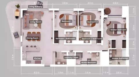 Floor plan, 3 Beds, 1,948 sq ft