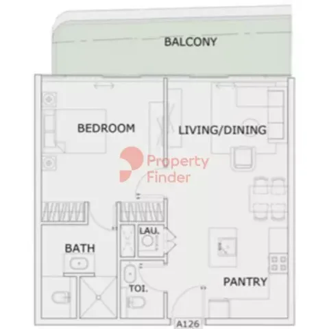 Floor plan, 1 Bed, 770 sq ft