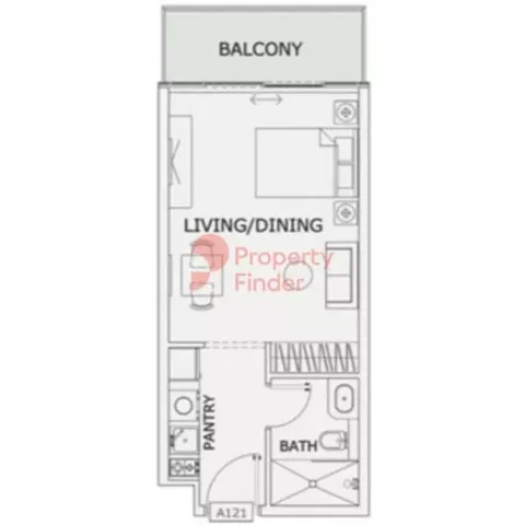 Floor plan, Studio, 397 sq ft