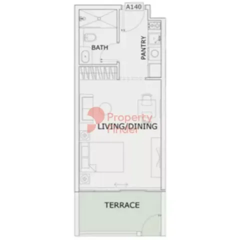Floor plan, Studio, 431 sq ft