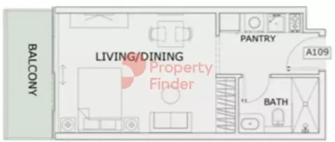 Floor plan, Studio, 413 sq ft