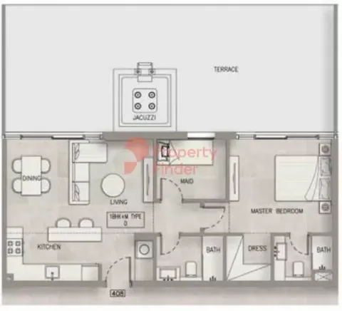 Floor plan, 1 Bed, 0 sq ft