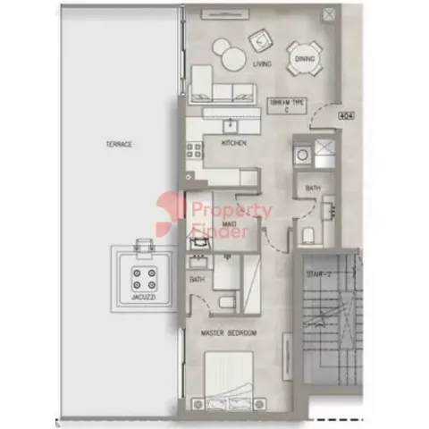 Floor plan, 1 Bed, 0 sq ft