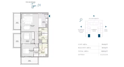 Floor plan, 2 Beds, 1,320 sq ft