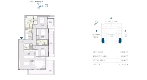 Floor plan, 3 Beds, 1,920 sq ft