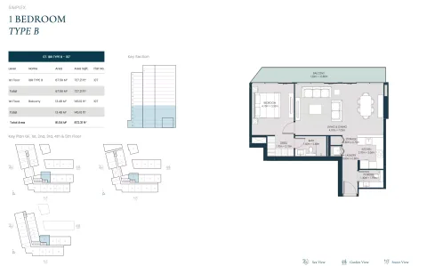 Floor plan, 1 Bed, 872 sq ft