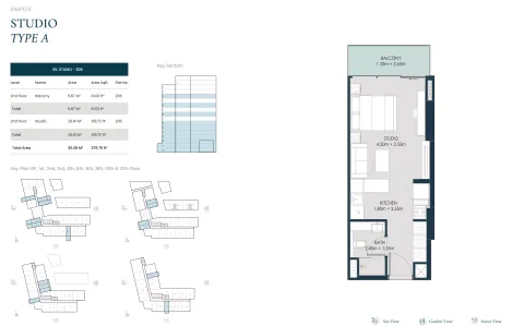 Floor plan, Studio, 379 sq ft