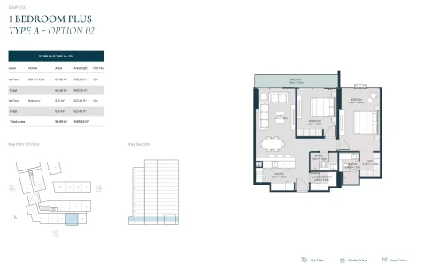 Floor plan, 1 Bed, 1,065 sq ft