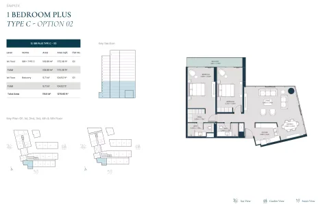 Floor plan, 1 Bed, 1,276 sq ft