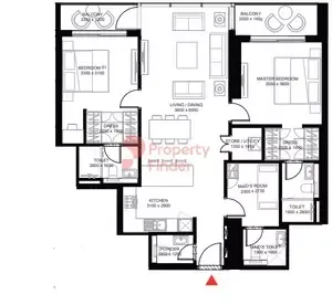 Floor plan, 2 Beds, 1,272 sq ft