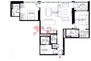 Floor plan, 2 Beds, 1,270 sq ft