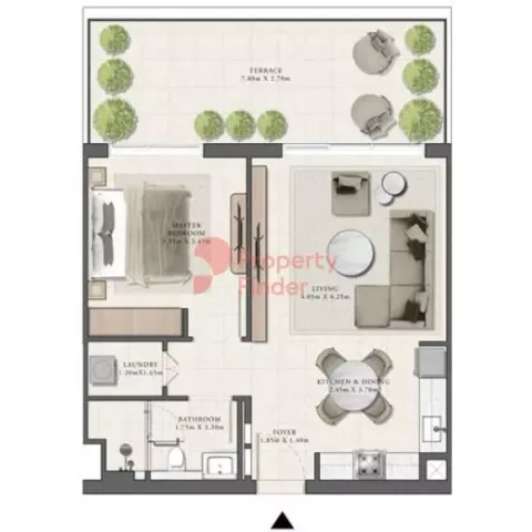 Floor plan, 1 Bed, 891 sq ft