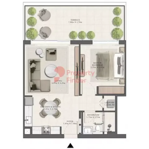 Floor plan, 1 Bed, 873 sq ft