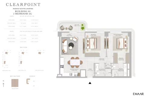 Floor plan, 2 Beds, 1,197 sq ft