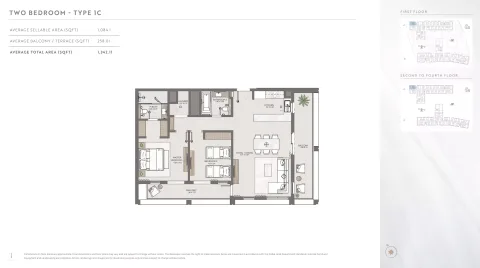 Floor plan, 2 Beds, 1,342 sq ft