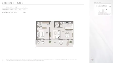 Floor plan, 1 Bed, 1,224 sq ft