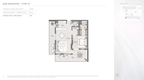 Floor plan, 1 Bed, 1,139 sq ft