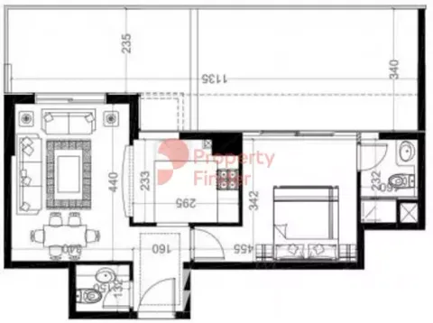 Floor plan, 1 Bed, 947 sq ft