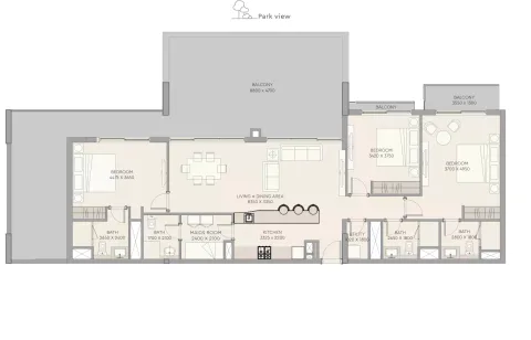 Floor plan, 3 Beds, 2,128 sq ft