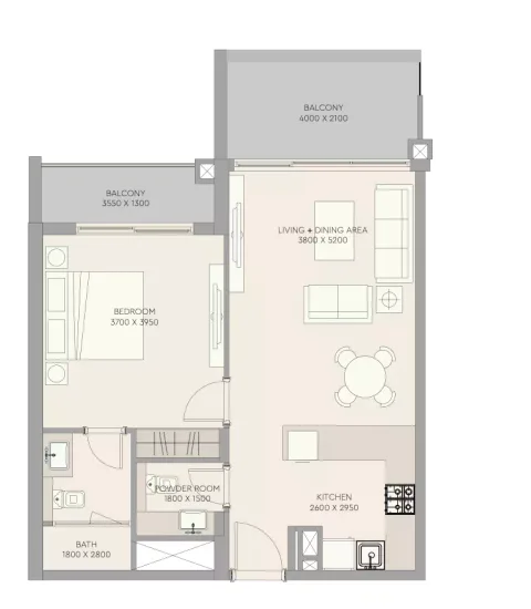 Floor plan, 1 Bed, 787 sq ft