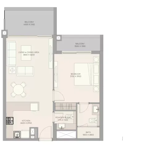 Floor plan, 1 Bed, 785 sq ft