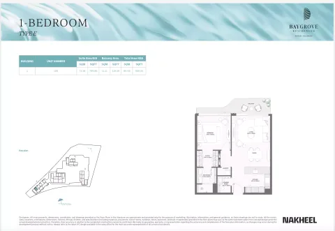 Floor plan, 1 Bed, 904 sq ft