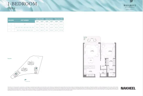 Floor plan, 1 Bed, 877 sq ft