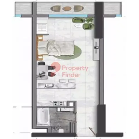 Floor plan, Studio, 671 sq ft