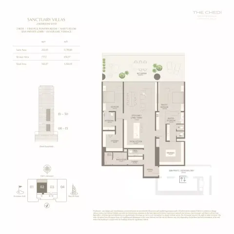 Floor plan, 2 Beds, 3,556 sq ft
