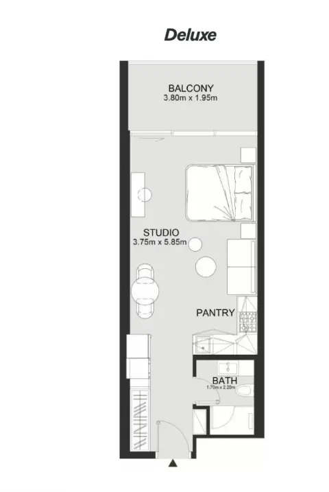 Floor plan, Studio, 482 sq ft