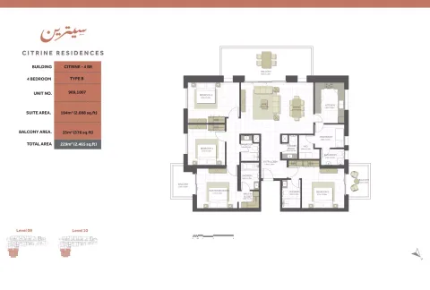 Floor plan, 4 Beds, 2,465 sq ft