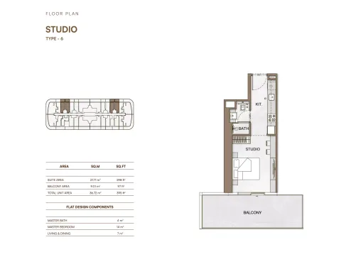 Floor plan, Studio, 395 sq ft