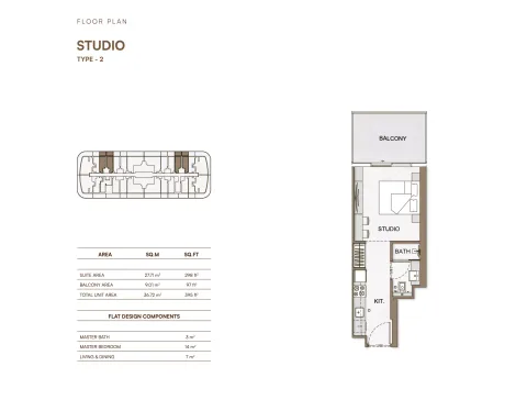 Floor plan, Studio, 395 sq ft