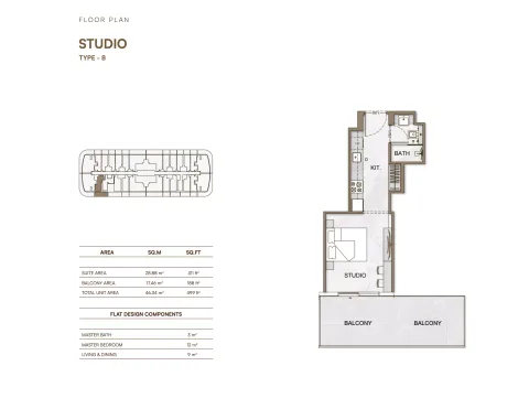 Floor plan, Studio, 499 sq ft