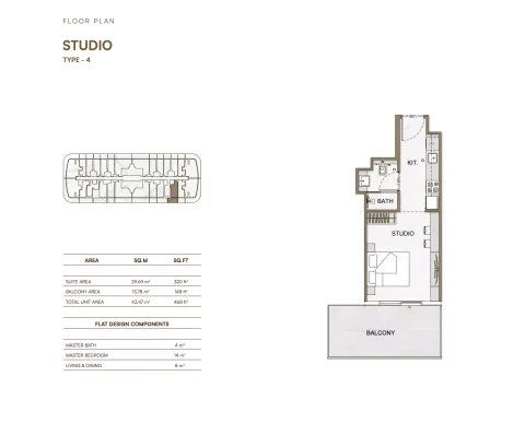 Floor plan, Studio, 468 sq ft
