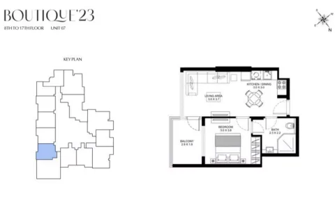 Floor plan, 1 Bed, 0 sq ft
