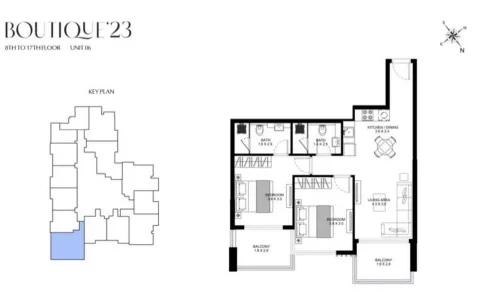 Floor plan, 2 Beds, 0 sq ft