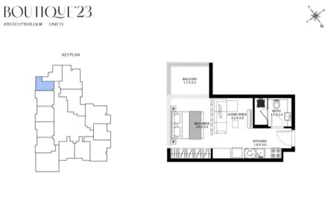 Floor plan, 1 Bed, 0 sq ft