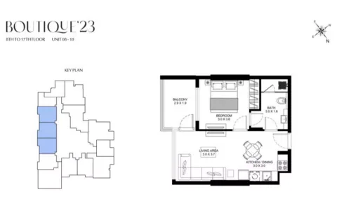 Floor plan, 1 Bed, 0 sq ft