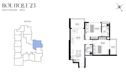 Floor plan, 2 Beds, 0 sq ft