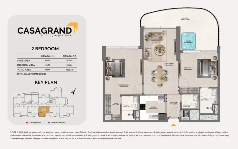 Floor plan, 2 Beds, 1,228 sq ft