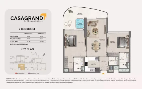 Floor plan, 2 Beds, 1,203 sq ft